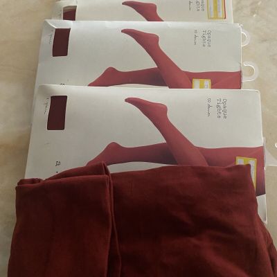 SEXY WOMEN OPAQUE TIGHTS LOT 5 -SALSA RED COLOR -SIZE M/L-BRAND A NEW DAY