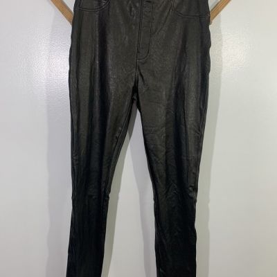 Spanx Pants Vegan Leather Leggings Medium Tall