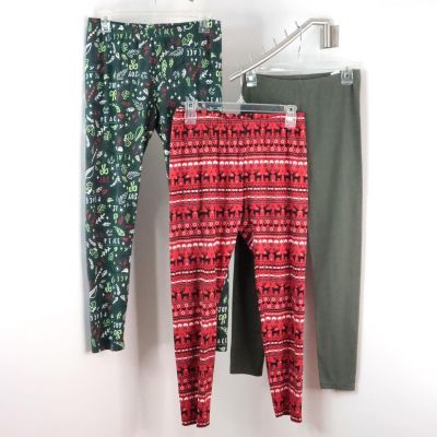 3pc Bundle Lot Women's Juniors M Christmas Holiday Leggings Pants Apt 9 & SO