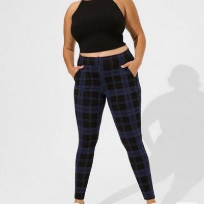 Torrid Size 1 Full Length Signature Waist Legging W Pockets. Comet Plaid .