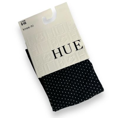 Hue Womens Micro Dot Knee Hi Socks Black Polka Dot Dotted 1 Pair One Size