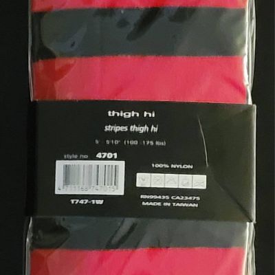 Brand New One Size Striped Thigh High Socks Stockings From Music Legs