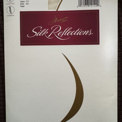 Hanes Silk Reflections Pantyhose Silky Sheer PEARL Control Top 717, Size CD