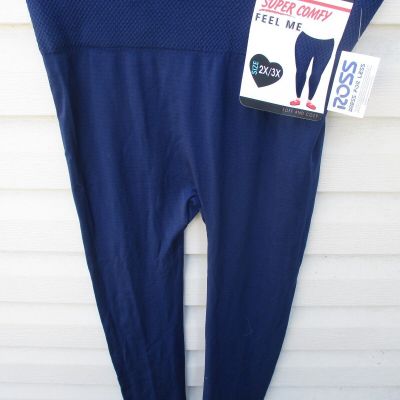 2X/3X Women's Plus size Legging Royal Navy, pull on Full Length NEW WITH TAGS