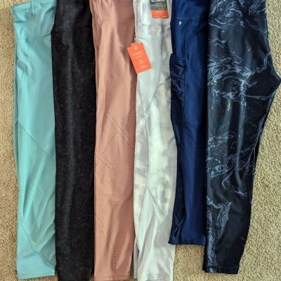 6 Pairs High Waisted WorkOut Sport Leggings size Medium ( Gapfit, Fabletics, Etc