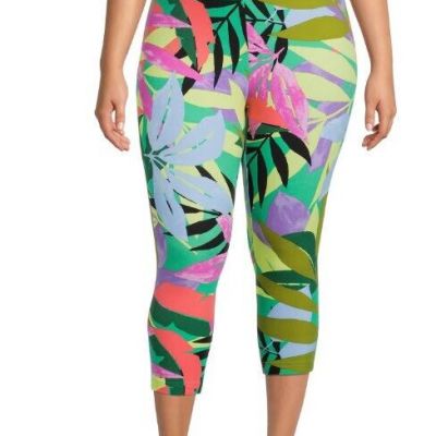 Terra & Sky Women's Printed Capri Leggings Size 3X (24W-26W)