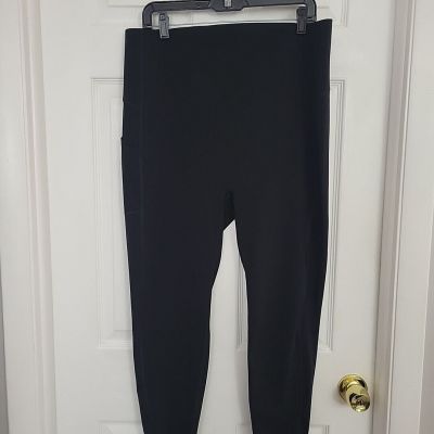 Spanx Leggings Pull On Pant Black Plus Size 2X 2 Side Pockets (7)