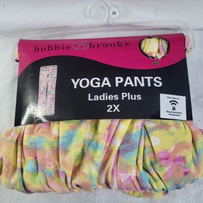 Bobbie Brooks Yoga Pants Ladies Plus Size 2X Tie Dye Poly/Spandex New