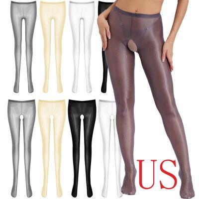 Womens Tights Glossy Pantyhose Nylon Bodystocking Silky Nightwear Stretchy Soft