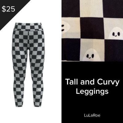 NEW Wicked Cute LuLaRoe Tall & Curvy TC Leggings 2024 Halloween Plaid Ghost