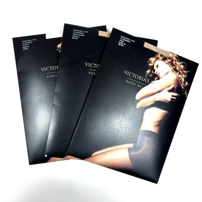 VS Victoria's Secret BODY Control Top 15 Denier LYCRA Pantyhose BUNDLE of 3 SZ B