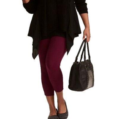 TORRID Leggings Women's size 0 12 L Crop Lux Pants Berry Romance Purple $54.90