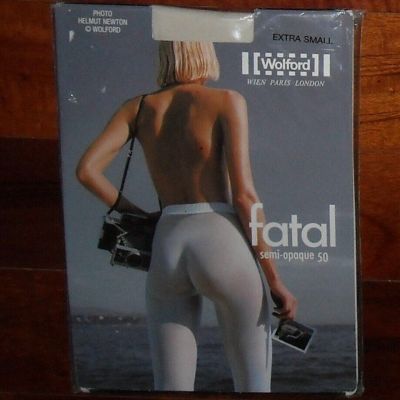 NWT Women's Wolford Fatal Semi-Opaque 50 Tights Off  White  Size XS Style 10788