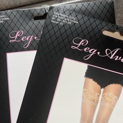 Three packages of ladies stockings By Leg Avenue Size Tall 90-160 Pounds