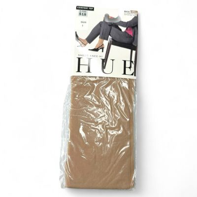 HUE Sheer Knee High Womens Size 1 ~ Bare 100-200lbs Up To 6” ~ 2 Pair Pack ~ NWT