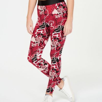 MATERIAL GIRL Womens Burgundy Stretch Printed Skinny Leggings M