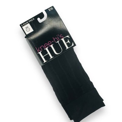 HUE 3 Pair Pack Black Opaque Knee Highs Womens One Size Fits Most NEW