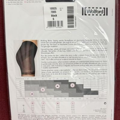 Wolford NWT Black Shape & Control Individual 10 Complete Support Tights Size S