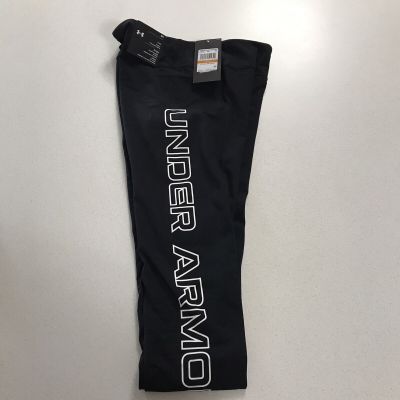 Under Armour UA Favorite Leggings Womens Small Black Logo Spellout Leg NWT