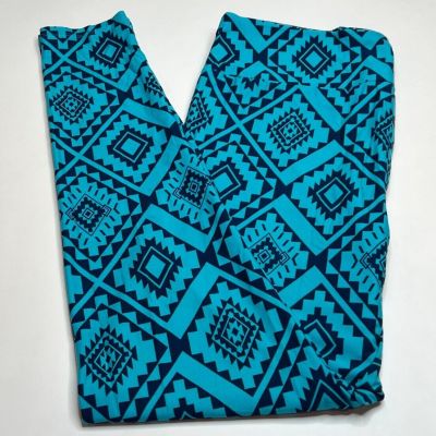 NEW LuLaRoe TC Leggings BLUE Turquoise AZTEC Southwest Western SW Line Diamond