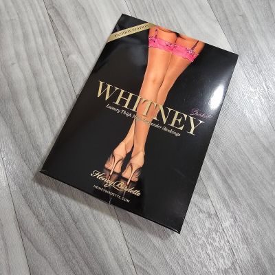 Honey Birdette Whitney Sherbet Pink Stockings Hosiery Size L