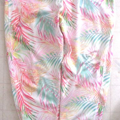 * Pro Player women's LEGGINGS sz XL wicking Tropical Fern Ankle crop sm pocket