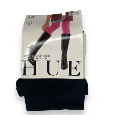 HUE Black Super Opaque Tights w/ Control Top 1 Pair Womens Size 1 U6620 New