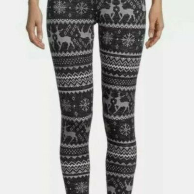 No Boundaries Juniors Christmas Reindeer Fairisle Black Leggings 3XL (21)