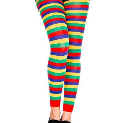 sexy MUSIC LEGS opaque RAINBOW striped FOOTLESS tights STOCKINGS leggins NYLONS