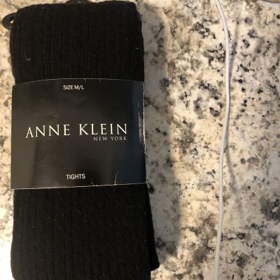 NWT Black Tights M/L Ann Klein Cotton Blend