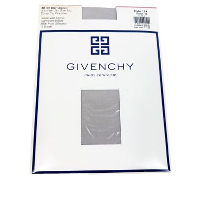 Givenchy Body Gleamers Sheer Pantyhose Shimmery Silver Fox Control Top Size C