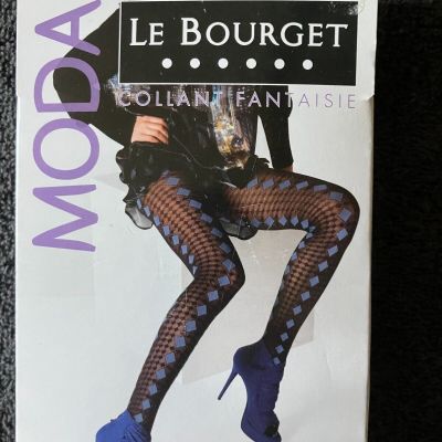 Lovely Le Bourget MODA BLACK BURGUNDY Opaque tights Large Extra Large XL  Paris