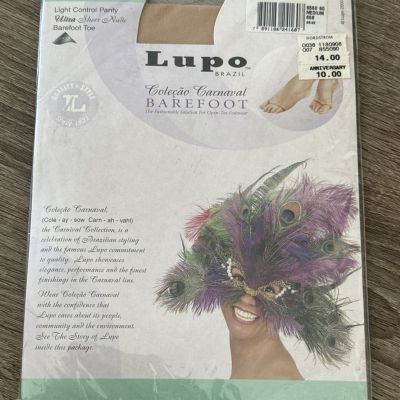 Lupo Brazil Open Toe Barefoot Light Control Pantyhose Ultra Sheer Beige -Medium-