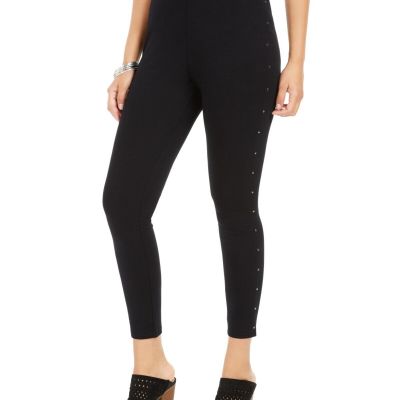 MSRP $17 Style & Co Studded-Seam Leggings Black Size Medium (STAINED)