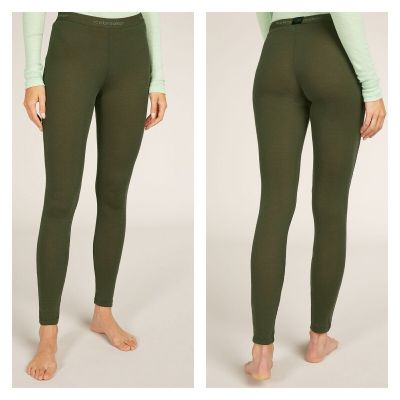 NEW Icebreaker XS Merino 175 Thermal Legging Green Pull On Stretch Wool Base