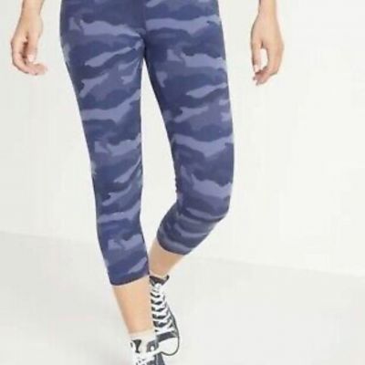 Old Navy Women's Size XS ~ Blue Camo ~ High Waisted Cropped Leggings .. $17