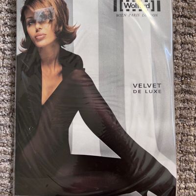 New Wolford Velvet  De Luxe Tights 7005/Black - SMALL