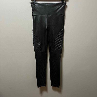 Spanx Faux Leather Moto Leggings size Medium