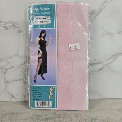 Vintage Leg Avenue Sheer Thigh High Highs Baby Pink Light One Size Sexy NEW