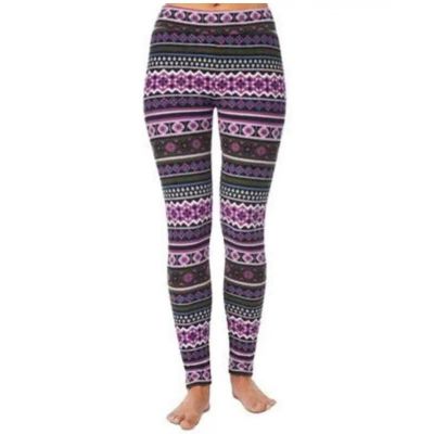 Cuddl Duds Fleece Wear Fair Isle Leggings Plus Size 2X