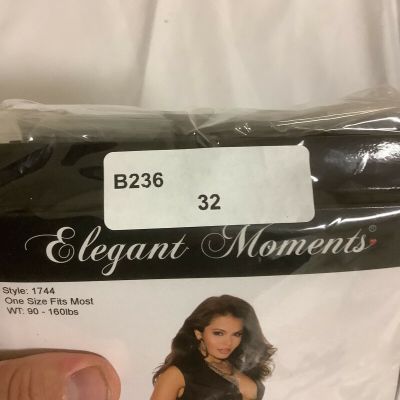 Elegant Moment Women Black Sheer Thigh Fishnet Stockings One Size Pack of 6