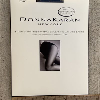 Donna Karan New York Sheer Satin Hosiery Black Size Small Style 265 Contol Top