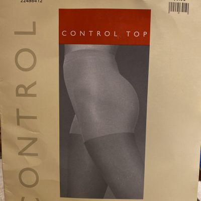 Avenue Control Top Pantyhose Size C/D Off Black Nylon Spandex Panty