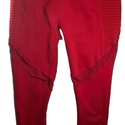 Fabletics Powerhold Leggings S Red High-Waisted Workout Yoga Running Athletic
