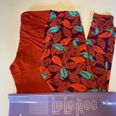 LuLaRoe 2 Pairs One Size Ankle Length Buttery Soft Leggings