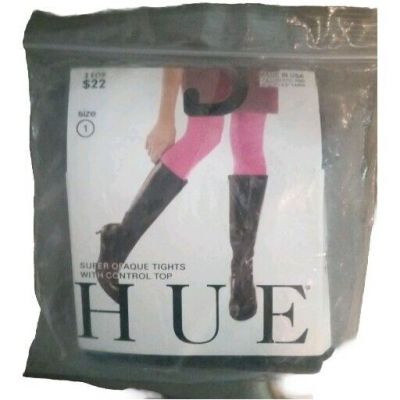 Hue Super Opaque Tights w/ Control Top ~ Size 1 ~ Color Graphite Heather