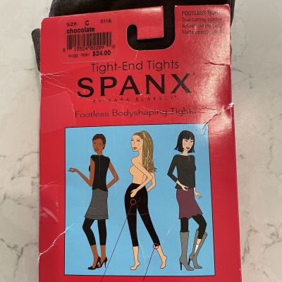 NEW  Spanx Footless Bodyshaping Tights Size C Chocolate Brown Tummy Control