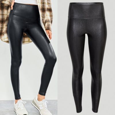 Aritzia Wilfred Free Daria Black High Waisted Vegan Faux Leather Leggings XS