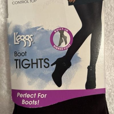 Leggs Tights Boot Women's Size Medium Control Top Black NEW