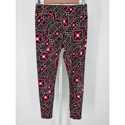 Lularoe OS One Size Womens Leggings Pink Black Aztec Print